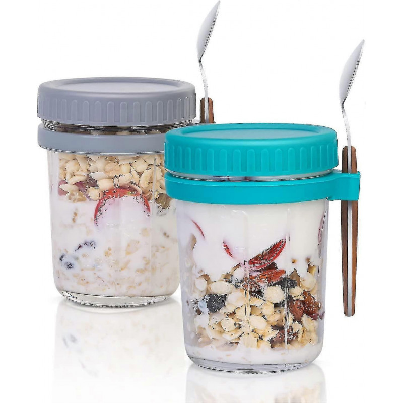 Overnight Oats Jars With Lid And Spoon Set Of 210 Oz Multiple Use Large Capacity Airtight Seal Oatmeal Container [...]