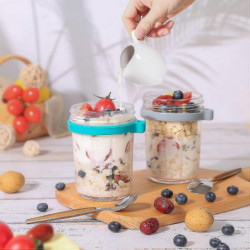 Overnight Oats Jars With Lid And Spoon Set Of 210 Oz Multiple Use Large Capacity Airtight Seal Oatmeal Container [...]