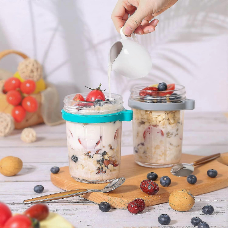 Overnight Oats Jars With Lid And Spoon Set Of 210 Oz Multiple Use Large Capacity Airtight Seal Oatmeal Container [...]