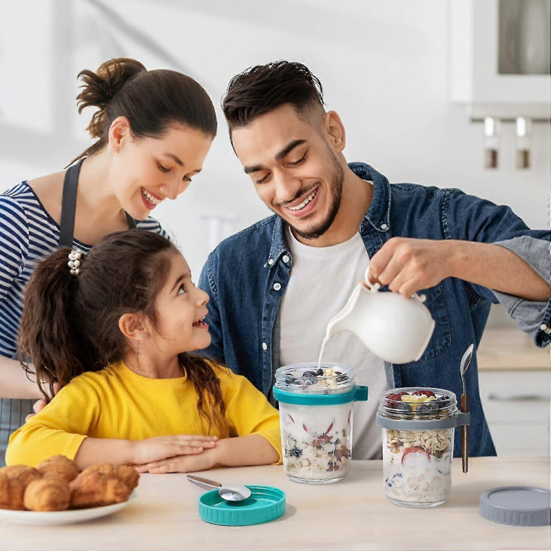 Overnight Oats Jars With Lid And Spoon Set Of 210 Oz Multiple Use Large Capacity Airtight Seal Oatmeal Container [...]