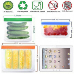 14pcs / set de sac alimentaire en silicone réutilisable sac de conservation frais fruits et légumes sac scellé [...]