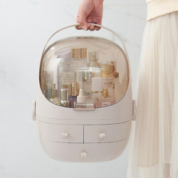 Portable Dust-proof Transparent Round Cosmetic Drawer Type Storage Box Portable Dust-proof Transparent Round Cosmetic Drawer Type Storage Box