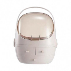 Portable Dust-proof Transparent Round Cosmetic Drawer Type Storage Box Portable Dust-proof Transparent Round Cosmetic Drawer Type Storage Box