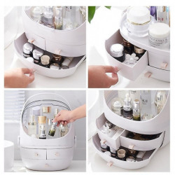 Portable Dust-proof Transparent Round Cosmetic Drawer Type Storage Box Portable Dust-proof Transparent Round Cosmetic Drawer Type Storage Box