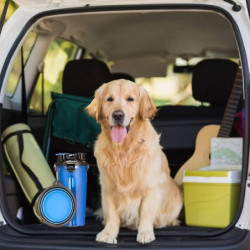 Dog Water Bottle Dog Bowls Pet Food Container 2-in-1 Blue Dog Water Bottle Dog Bowls Pet Food Container 2-in-1 Blue