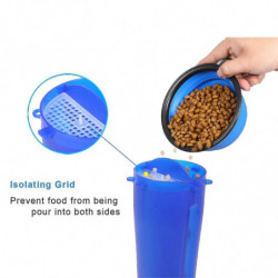 Dog Water Bottle Dog Bowls Pet Food Container 2-in-1 Blue Dog Water Bottle Dog Bowls Pet Food Container 2-in-1 Blue