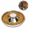 Stainless Steel Dog Bowl Hammered Puppy Litter Food Feeding Weaning