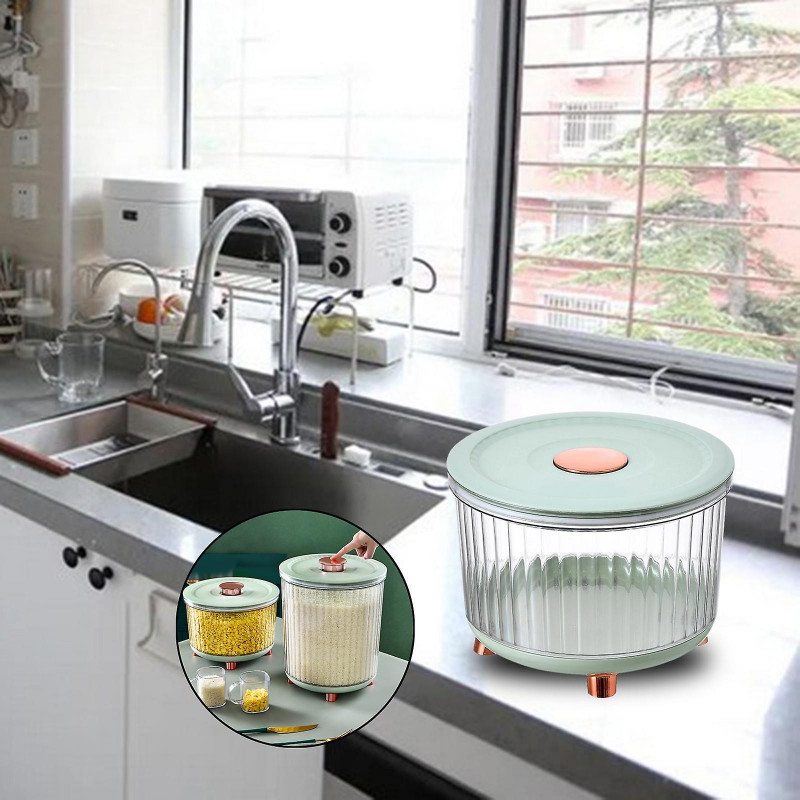 Insect-proof Food Sealed Grain Container Pet Food Container Rice Storage Box Green 5kg