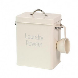 2xlaundry Powder Storage Tin Box Large Rice Organizer With Spoon White 2xlaundry Powder Storage Tin Box Large Rice Organizer With Spoon White