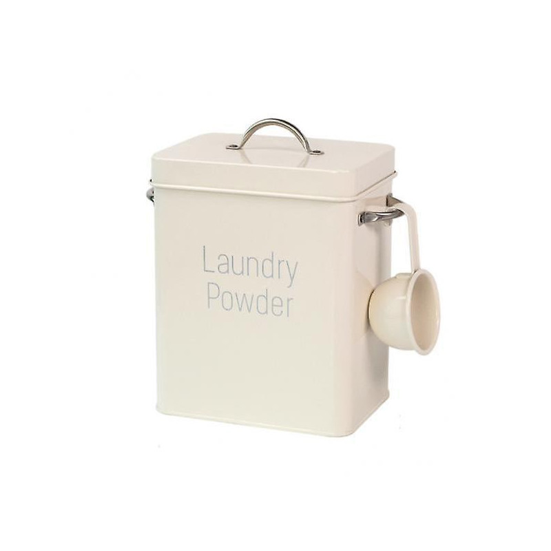 2xlaundry Powder Storage Tin Box Large Rice Organizer With Spoon White