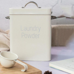 2xlaundry Powder Storage Tin Box Large Rice Organizer With Spoon White 2xlaundry Powder Storage Tin Box Large Rice Organizer With Spoon White
