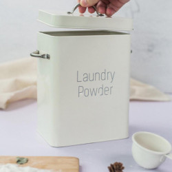 2xlaundry Powder Storage Tin Box Large Rice Organizer With Spoon White 2xlaundry Powder Storage Tin Box Large Rice Organizer With Spoon White