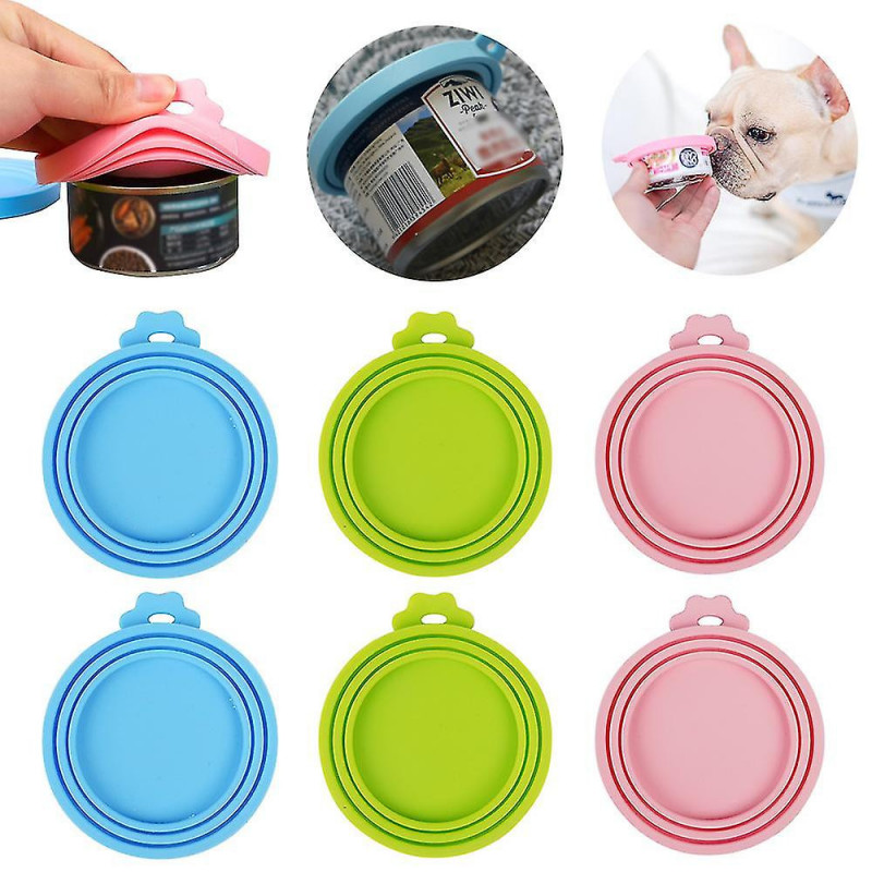 Silicone Dog Cat Canned Lid Pet Food Cover Storage Fresh-keeping Lids Pet Food Cans Lids