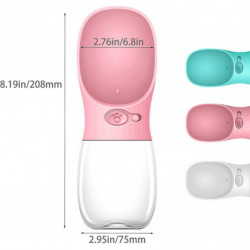 Dog Water Bottle 350ml, Pet Travel Water Dispenser Antibacterial Food Grade Leak Proof Dog Cat Drink Bowl, [...]