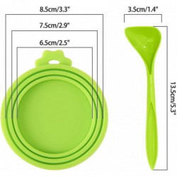 3pcs Cat Food Can Covers Lids,silicone Tin Lids Can W/ 3 Cat Food Spoons Fit 3 Standard Size Cat Dog Food Toppers