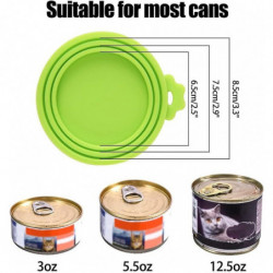 3pcs Cat Food Can Covers Lids,silicone Tin Lids Can W/ 3 Cat Food Spoons Fit 3 Standard Size Cat Dog Food Toppers