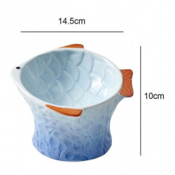 Cat Bowl Ceramic Utensils Protect Cervical Vertebrae Eating Pot Cat Food Cat Bowl Colorful Fish