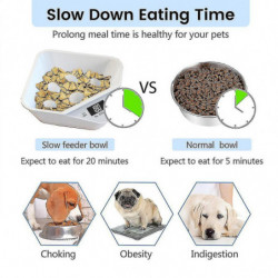 Dog Bowl With Electronic Scale, Multifunctional Small Animal Slow Feeding Bowl