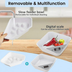 Dog Bowl With Electronic Scale, Multifunctional Small Animal Slow Feeding Bowl