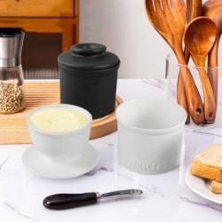 Butter Jar Ceramics Food Grade No Odor Leakproof Thick with Lid Dustproof Moisture-wicking Keep