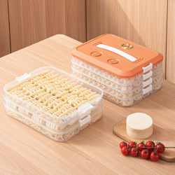 Dumpling Storage Box Multi-layers Large Capacity Portable Handle Airtight Lid Non-sticky Refrigerator Food Wonton [...]