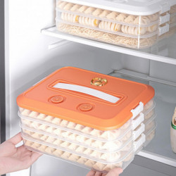 Dumpling Storage Box Multi-layers Large Capacity Portable Handle Airtight Lid Non-sticky Refrigerator Food Wonton [...]