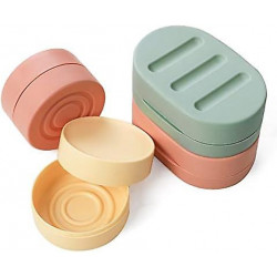 4-Pack Portable Travel Soap Container with Lid - Soap Dish for On-the-Go（4 Yellow Orange）
