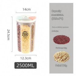 Petal flip-top grain storage box-Four compartments 2500ml
