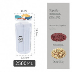 Petal flip-top grain storage box-Upgrade color-four grids 2500ml