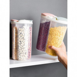 Petal flip-top grain storage box-Upgrade color-four grids 2500ml