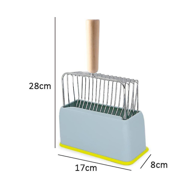 Pelle de litière de chat en métal avec support, pelle de caca de chaton à tamis rapide, support de litière pour [...]