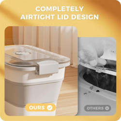 Foldable Dog Food Container 10Lbs - Keep Dry Food Fresh with Airtight Clear Lid, for Accurate Portion Control