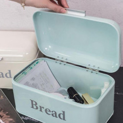 Vintage Bread Box Cupboard Iron Box Desktop Finishing Dust-proof Storage Box Storage Bin Food Kitch