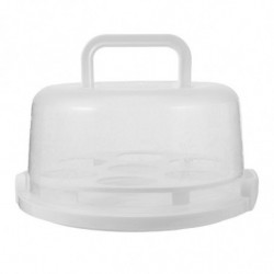 1pc Portable Cake Box Handheld Cake Packaging Food Storage Case Fresh Keeping Container with Lid (White)