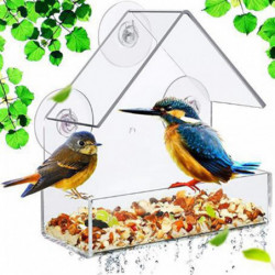 Naievear Bird Feeder Large Capacity Convenient Wear-resistant Suction Cup Design Hanging Bird Food Container Bird [...]