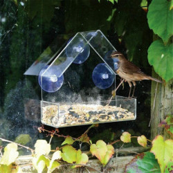 Naievear Bird Feeder Large Capacity Convenient Wear-resistant Suction Cup Design Hanging Bird Food Container Bird [...]