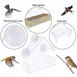 Naievear Bird Feeder Large Capacity Convenient Wear-resistant Suction Cup Design Hanging Bird Food Container Bird [...]