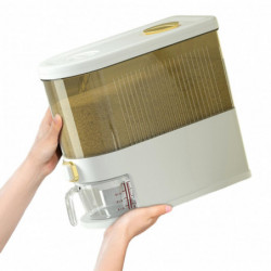 Press-Type Rices Bucket with Measuring Cup Waterproof Dustproof Storage Cans for Kitchen Home