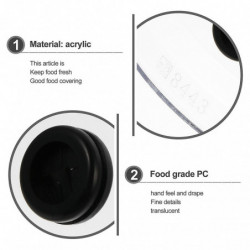 2Pcs Smoky Protection Covers Home Food Lid Tray Tents Transparent Food Lids