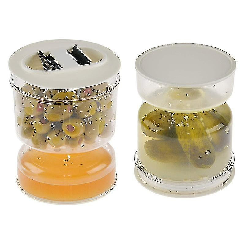 Récipient en pot de cornichons et d’olives avec passoire en plastique scellé étanche pour la maison (Ruipei)