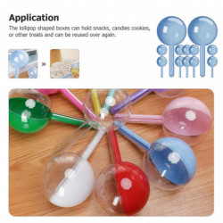 12pcs Adorable Lollipop Shape Storage Holder Household Diy Handcraft Wrapping Container