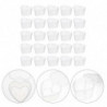 50 PCS 50ML PP Plastic Transparent Heart Shaped Spice Storage Leak Proof Container with Lid