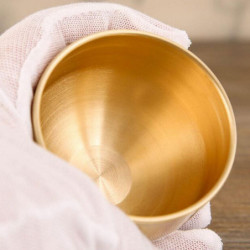 Brass Wine Cup Multipurpose Round Cup Wine Container for Home (Golden)
