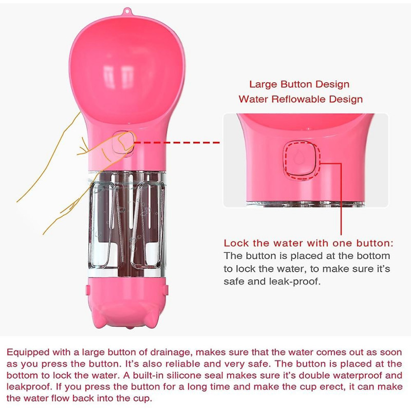 Portable Multifunctional Pet Water Cup 500ml+Food Box Portable Multifunctional Pet Water Cup 500ml+Food Box