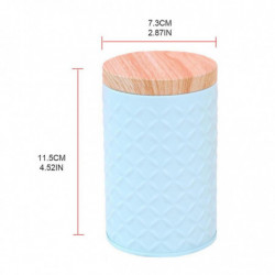 Boîte de stockage en métal à grain de bois Boîte de stockage en métal Boîtes de thé à domicile Organisateur Cuisine pour