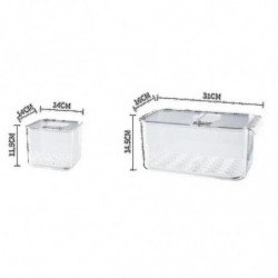 1pcs Fresh-keeping Box Drain Refrigerator Storage Box With Lid