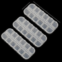 12 fentes x 3 pièces Bijoux réglables Boucle d’oreille Bac Conteneur Boîte de rangement