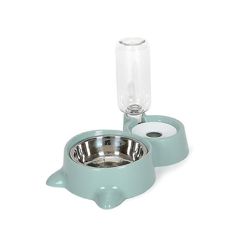 Gray Automatic Double Water & Rice Storage Bowl For Pet Cat Dog Gray Automatic Double Water & Rice Storage Bowl For Pet Cat Dog