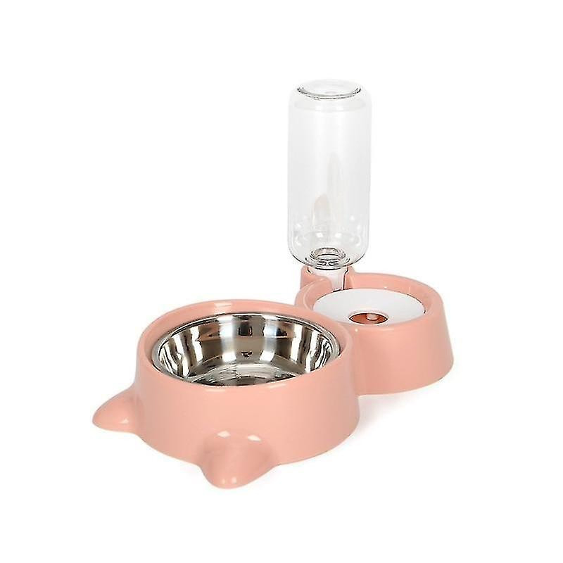 Gray Automatic Double Water & Rice Storage Bowl For Pet Cat Dog Gray Automatic Double Water & Rice Storage Bowl For Pet Cat Dog