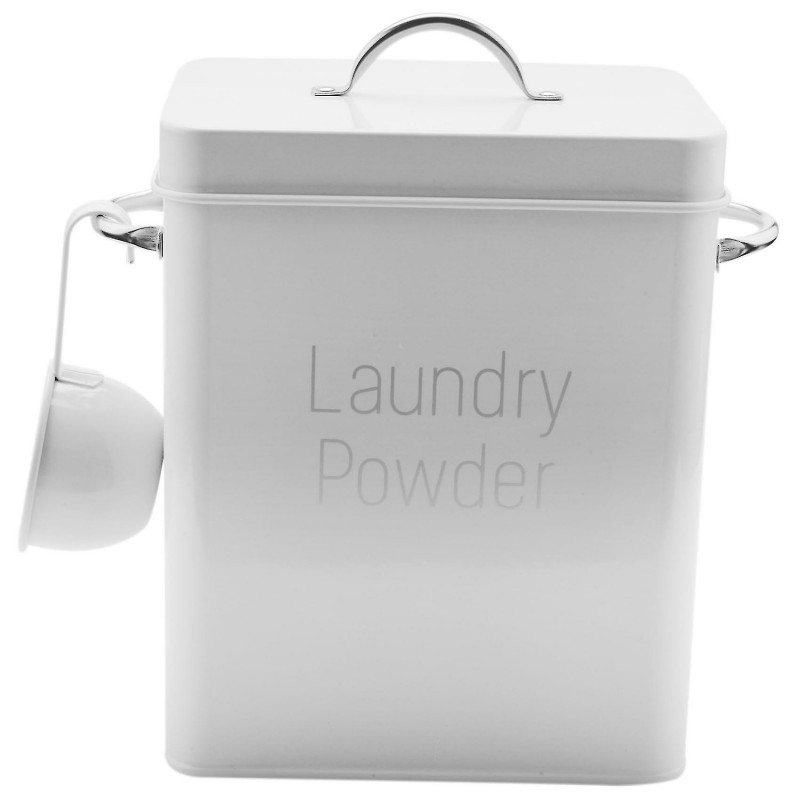 5l Beautiful Powder Laundry Powder Boxes Storage With Scoop White